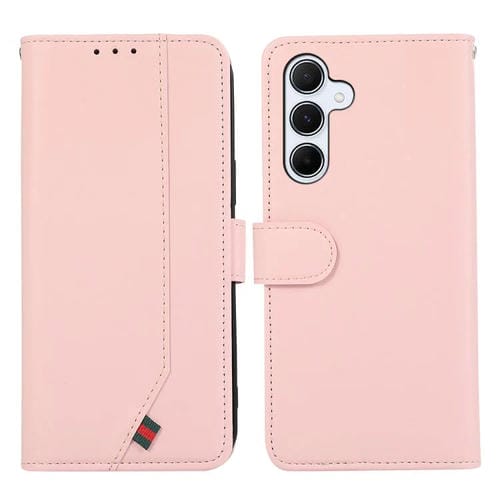 Funda de cuero ABEEL con textura delicada y RFID para Samsung Galaxy A17 5G (rosa)