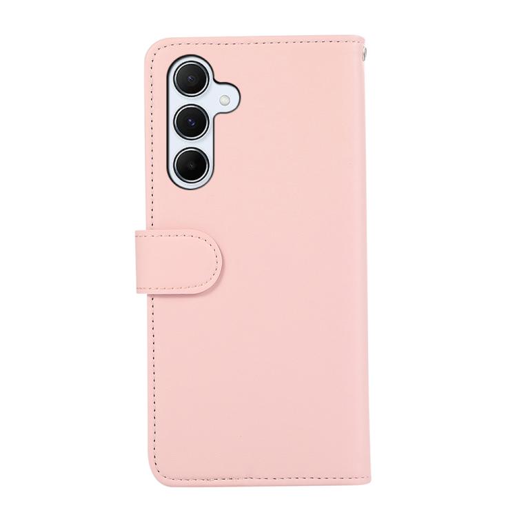Funda de cuero ABEEL con textura delicada y RFID para Samsung Galaxy A17 5G (rosa)