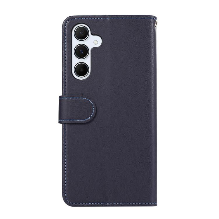 Funda de cuero ABEEL con textura delicada y RFID para Samsung Galaxy A17 5G (azul)