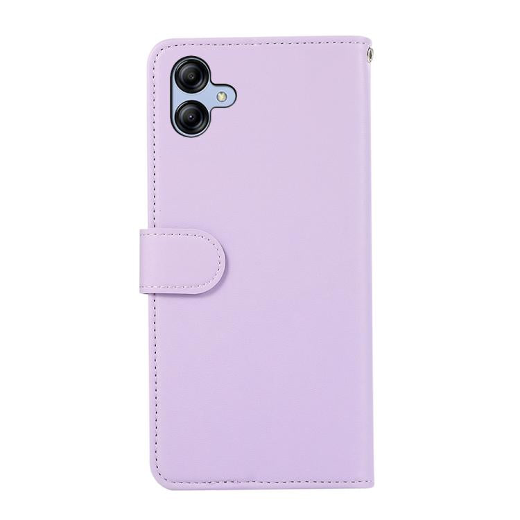 Funda de cuero ABEEL con textura delicada y RFID para Samsung Galaxy A07 5G (morado)