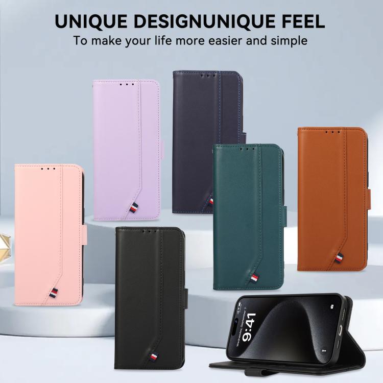 Funda de cuero ABEEL con textura delicada y RFID para Samsung Galaxy A07 5G (verde)