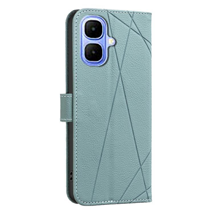 Funda de cuero RFID con patrón geométrico para Infinix Smart 10 4G (verde)