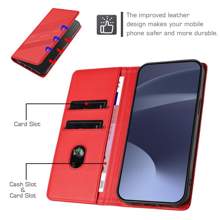 Funda de cuero retro con relieve para itel A90 (rojo)