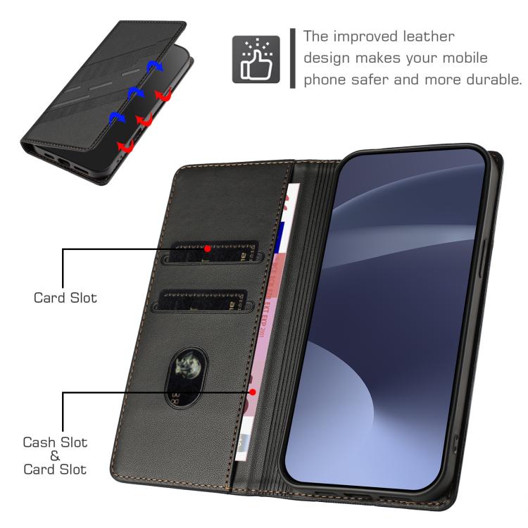 Funda de cuero retro con relieve para itel A95 5G (negro)