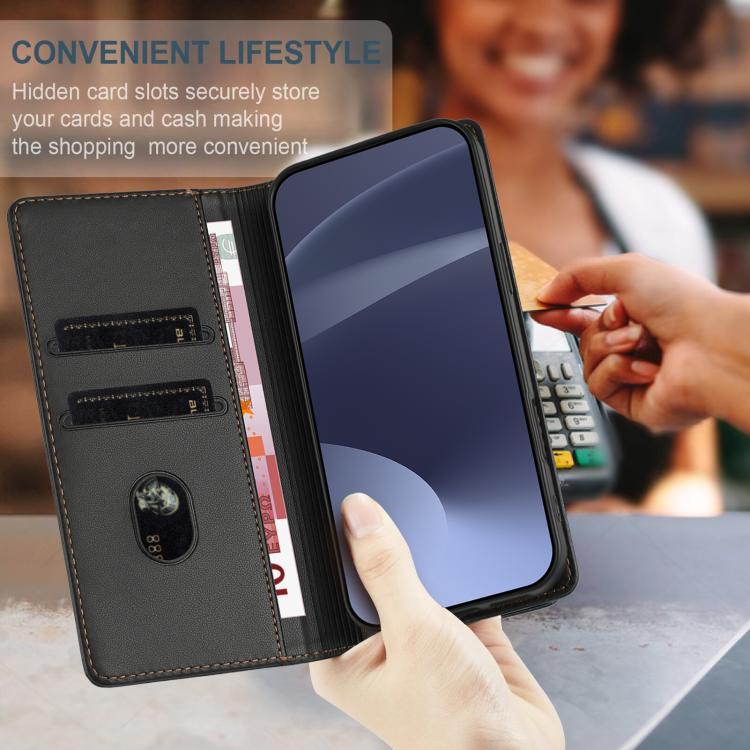 Funda de cuero retro con relieve para itel A95 5G (negro)