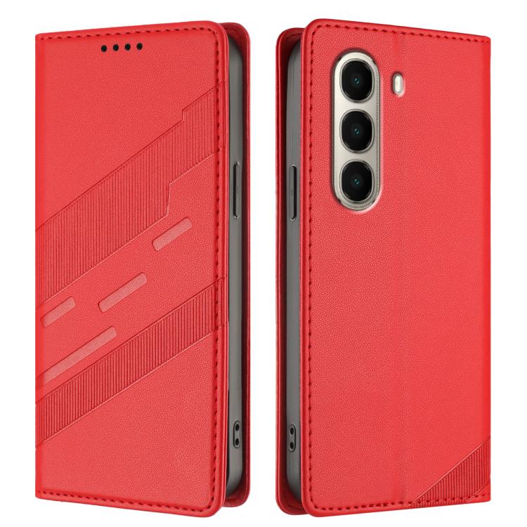 Funda de cuero retro con relieve para itel A95 5G (roja)