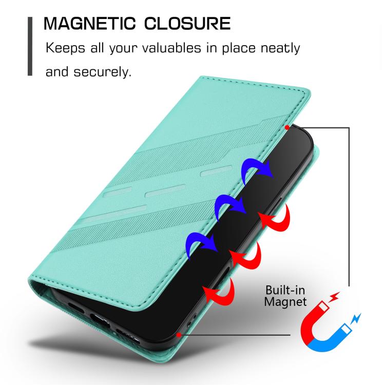 Funda de cuero retro con relieve para itel City 100 (verde menta)