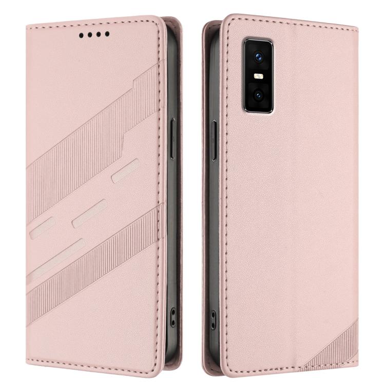 Funda de cuero retro con relieve para Infinix GT 30 Pro (rosa)