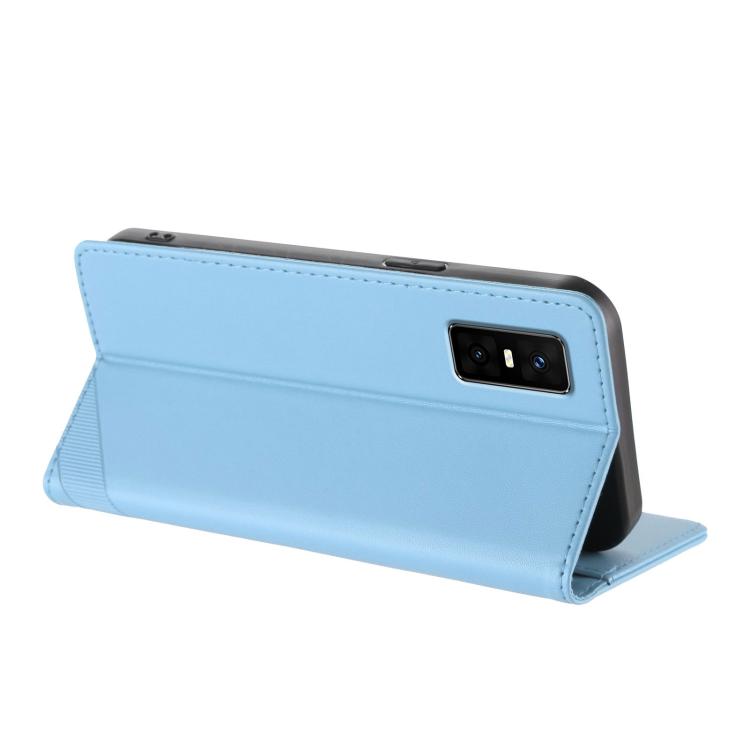 Funda de cuero retro con relieve para Infinix GT 30 Pro (azul claro)