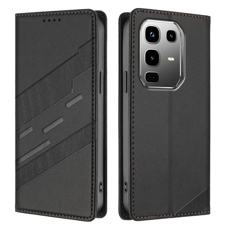 Funda de cuero retro con relieve para Infinix Note 50 Pro+ 5G (negro)
