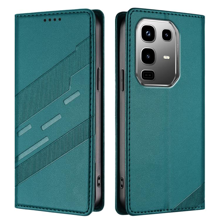 Funda de cuero retro con relieve para Infinix Note 50 Pro+ 5G (verde oscuro)