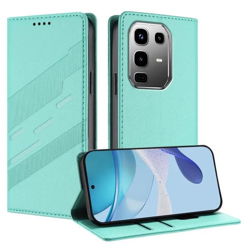 Funda de cuero retro con relieve para Infinix Note 50 Pro+ 5G (verde menta)