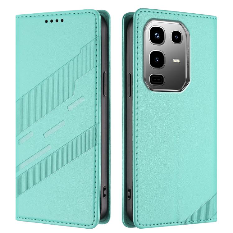 Funda de cuero retro con relieve para Infinix Note 50 Pro+ 5G (verde menta)
