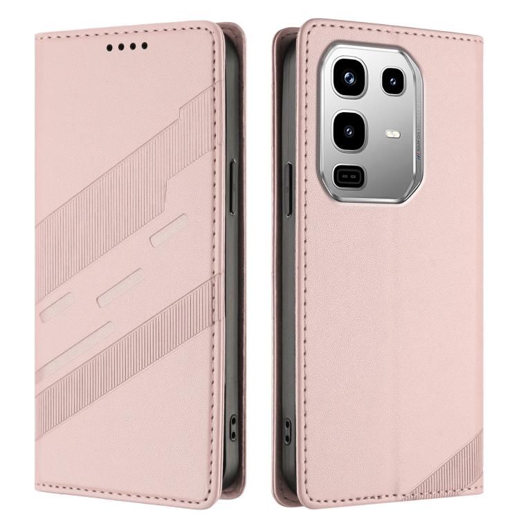 Funda de cuero retro con relieve para Infinix Note 50 Pro 4G (rosa)