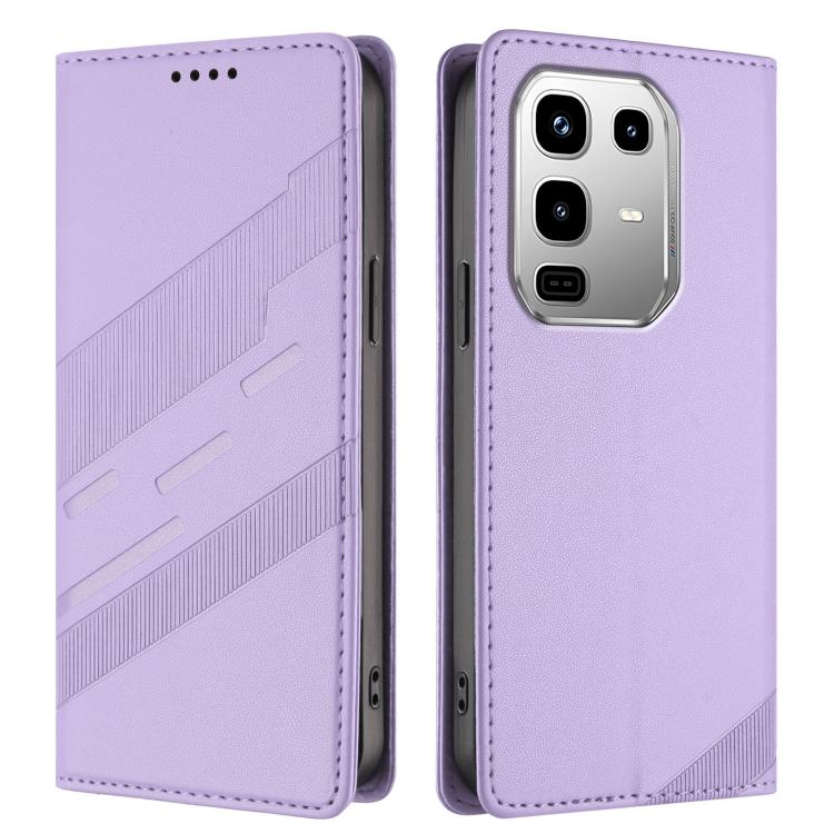 Funda de cuero retro con relieve para Infinix Note 50 Pro 4G (morado claro)