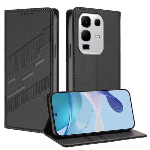 Funda de cuero retro con relieve para Infinix Note 50s 5G (negro)