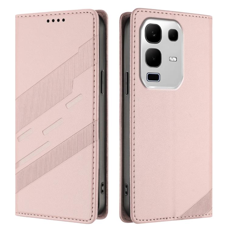 Funda de cuero retro con relieve para Infinix Note 50s 5G (rosa)
