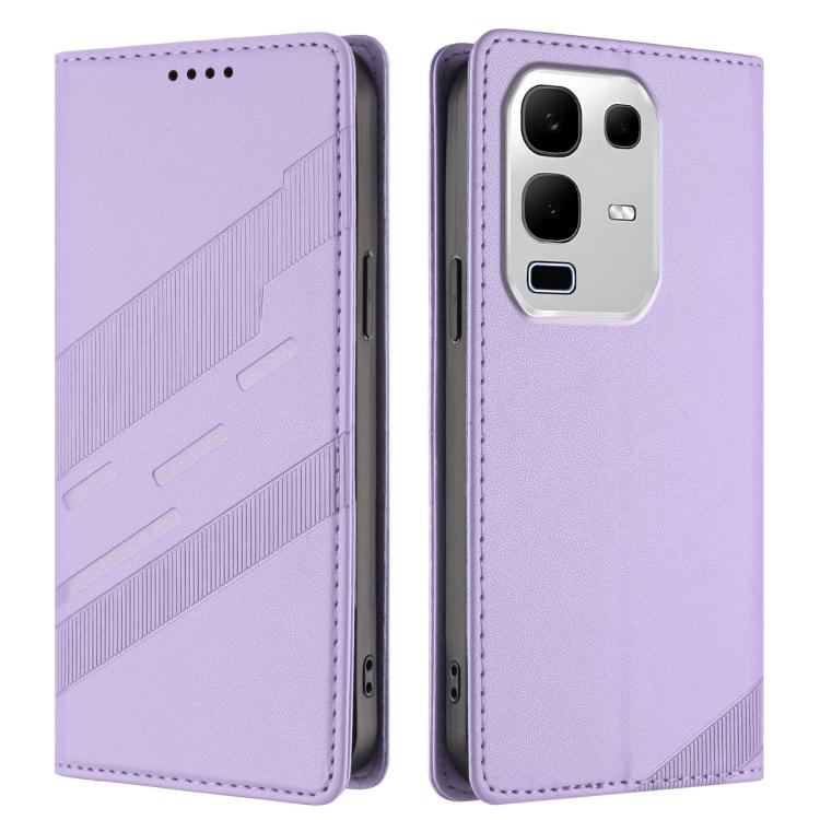 Funda de cuero retro con relieve para Infinix Note 50s 5G (morado claro)