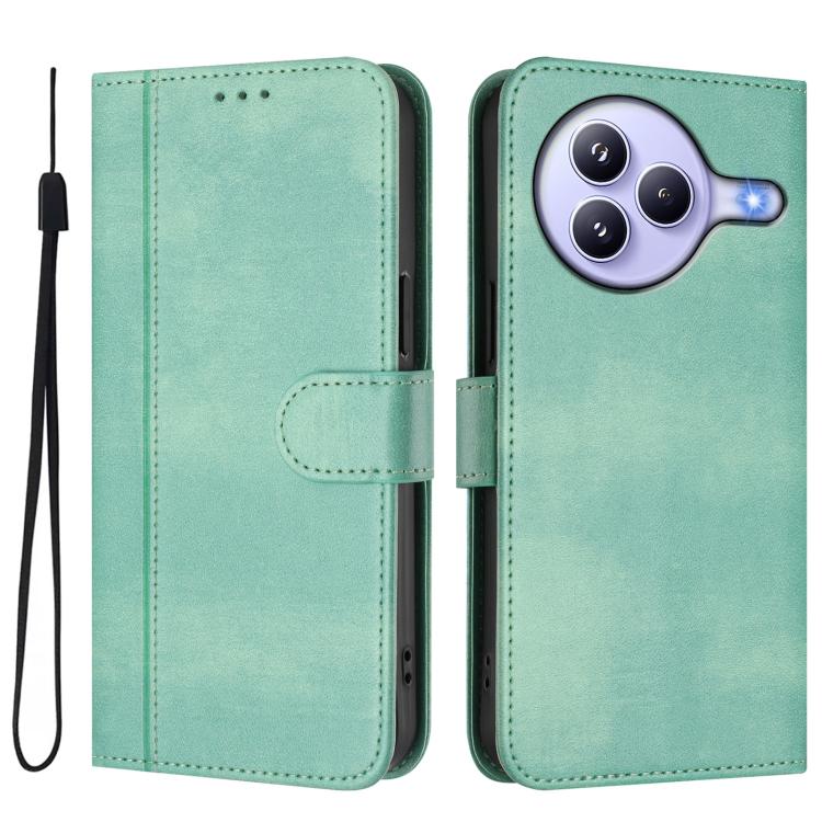 Funda de cuero retro con hebilla y empalme de línea para Xiaomi Civi 5 Pro 5G (menta)