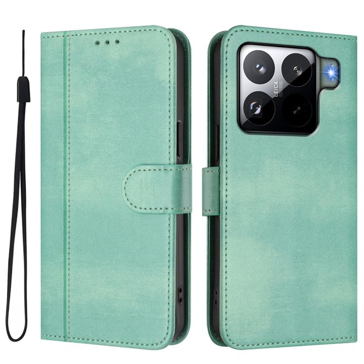 Funda de cuero retro con hebilla de empalme de línea para Xiaomi 15S Pro 5G (menta)