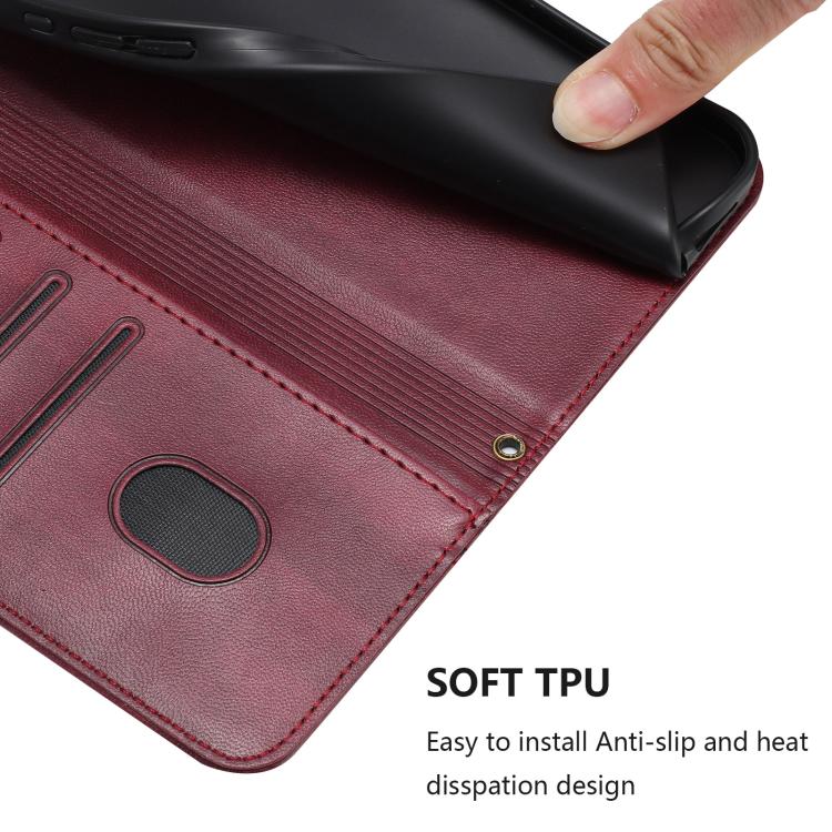 Funda de cuero retro con hebilla de empalme de línea para Xiaomi 15S Pro 5G (rojo vino)