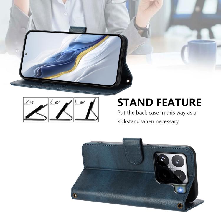 Funda de cuero retro con hebilla de empalme para Xiaomi 15S Pro 5G (azul oscuro)