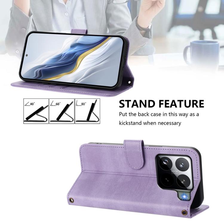 Funda de cuero retro con hebilla de empalme para Xiaomi 15S Pro 5G (morado)