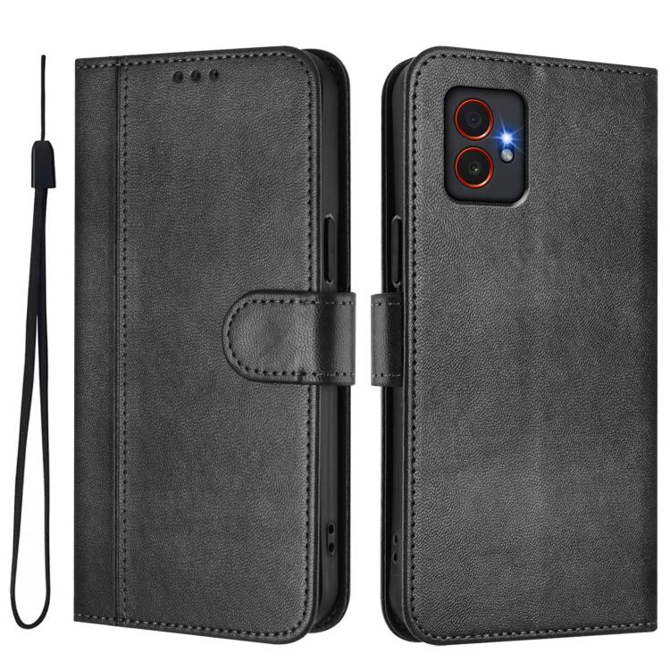 Funda de cuero retro con hebilla para Samsung Galaxy Xcover7 Pro (negra)