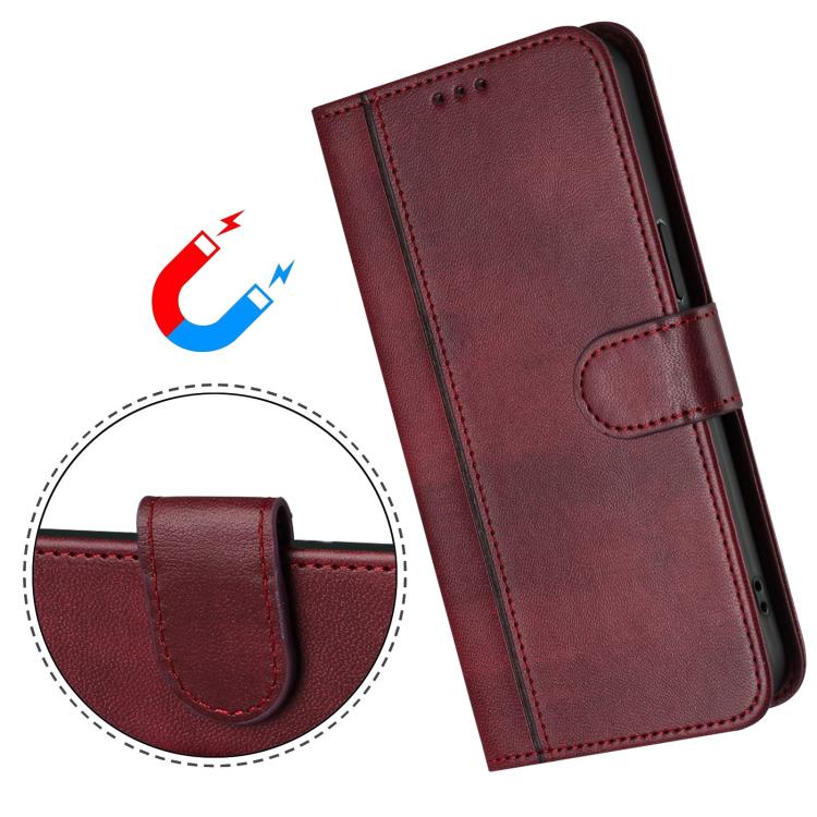 Funda de cuero retro con hebilla para Samsung Galaxy Xcover7 Pro (rojo vino)