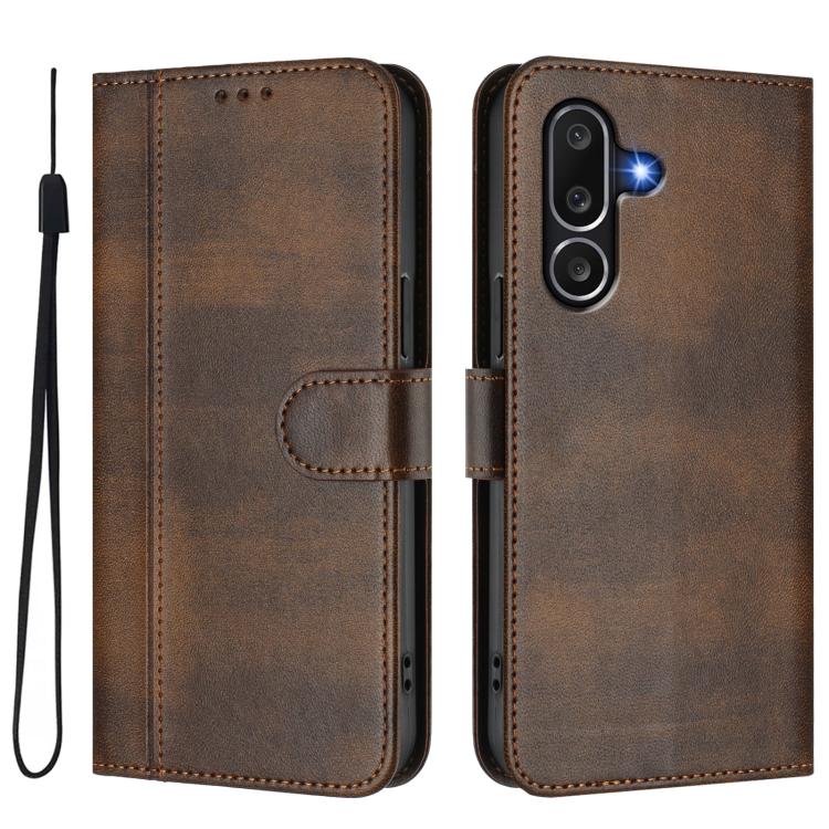 Funda de cuero retro con hebilla para Samsung Galaxy M56 5G (marrón)
