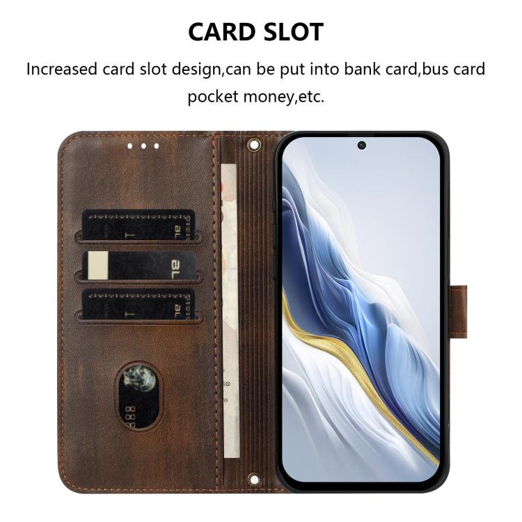 Funda de cuero retro con hebilla para Samsung Galaxy A17 5G (marrón)