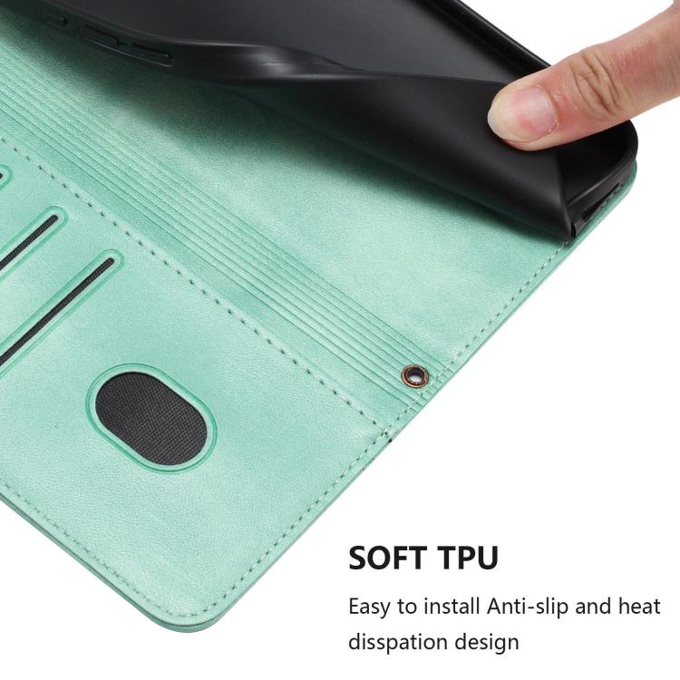 Funda de cuero retro con hebilla y empalme de líneas para Samsung Galaxy A07 4G (verde menta)