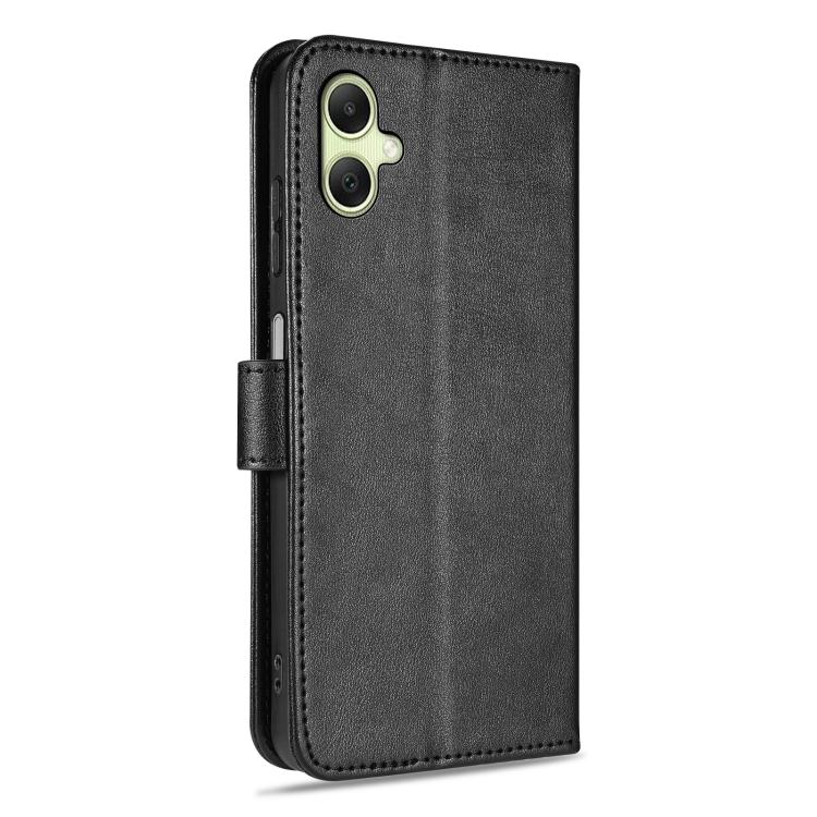 Funda de piel de oveja con tapa AZNS para Samsung Galaxy A07 4G (negra)