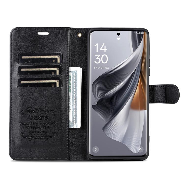 Funda de piel de oveja con tapa AZNS para Samsung Galaxy A07 4G (negra)