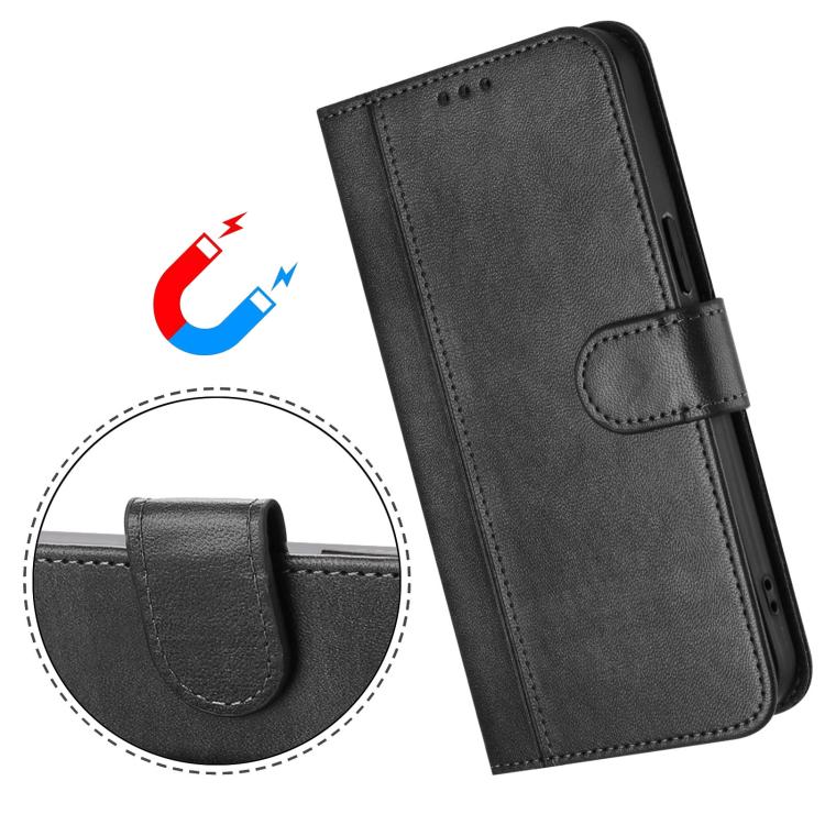 Funda de cuero retro con hebilla y empalme de línea para Huawei nova 14 Ultra (negra)