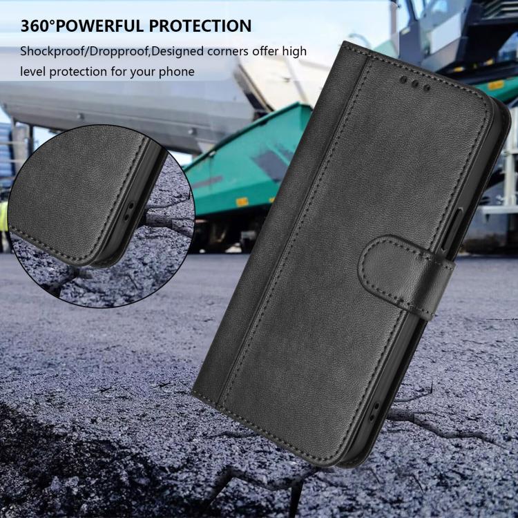 Funda de cuero retro con hebilla y empalme de línea para Huawei nova 14 Ultra (negra)