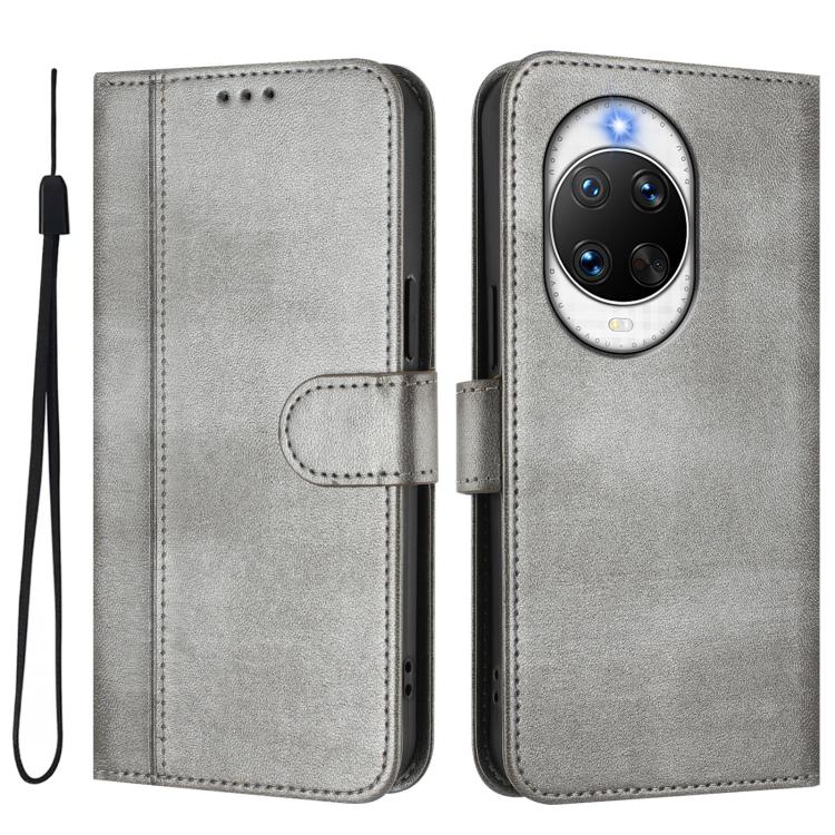 Funda de cuero retro con hebilla para Huawei Nova 14 Ultra (gris)
