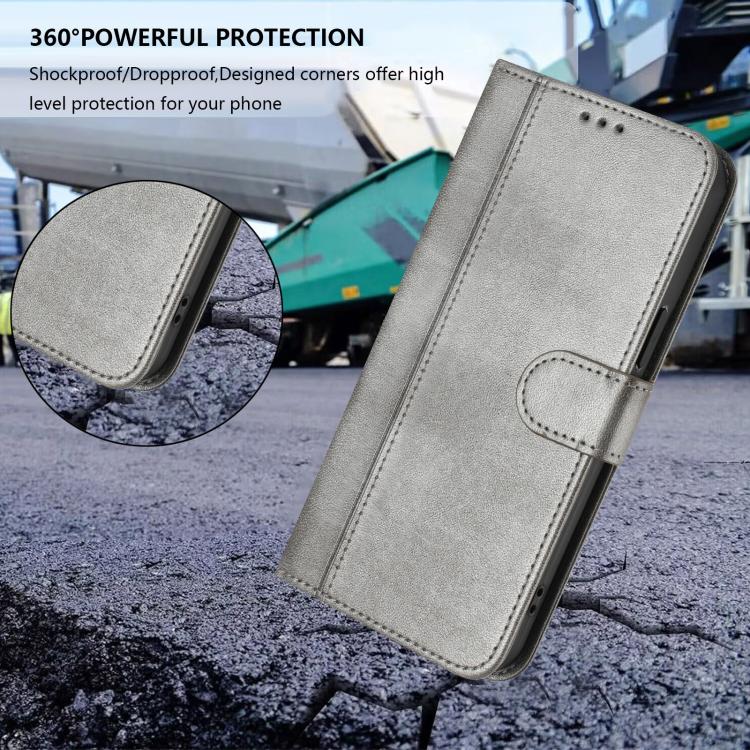 Funda de cuero retro con hebilla para Huawei Nova 14 Ultra (gris)