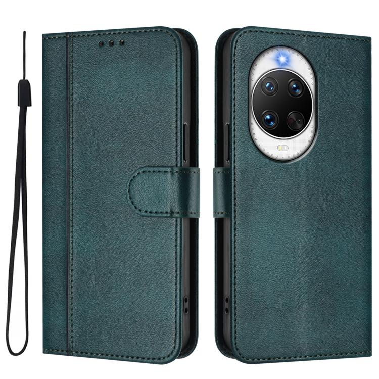 Funda de cuero retro con hebilla para Huawei Nova 14 Ultra (verde oscuro)