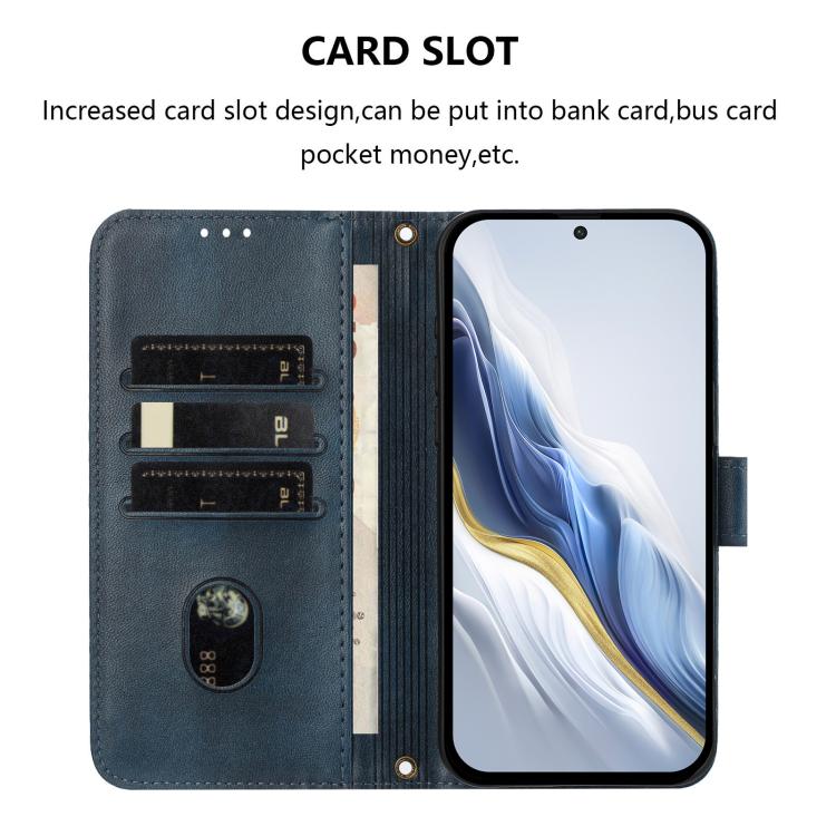 Funda de cuero retro con hebilla para Huawei Nova 14 Ultra (azul oscuro)