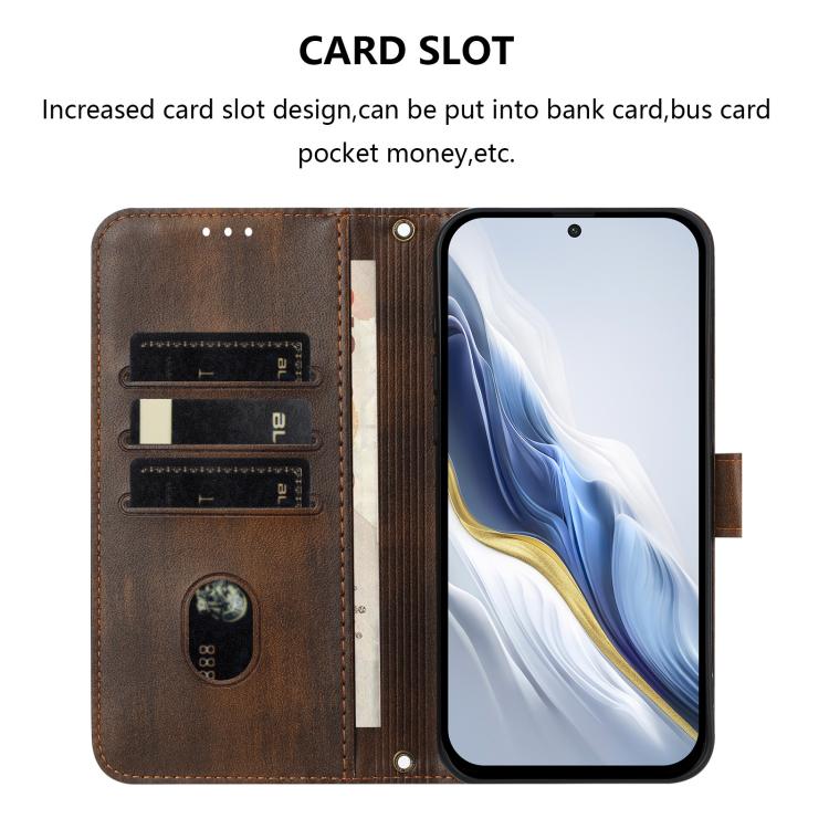 Funda de cuero retro con hebilla para Huawei Nova 14 Ultra (marrón)