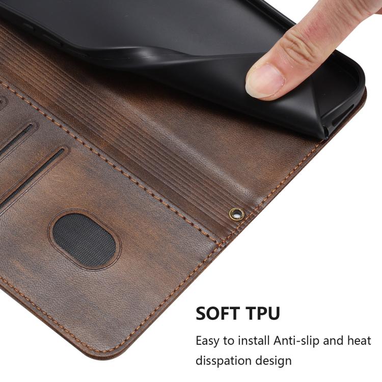 Funda de cuero retro con hebilla para Huawei Nova 14 Ultra (marrón)