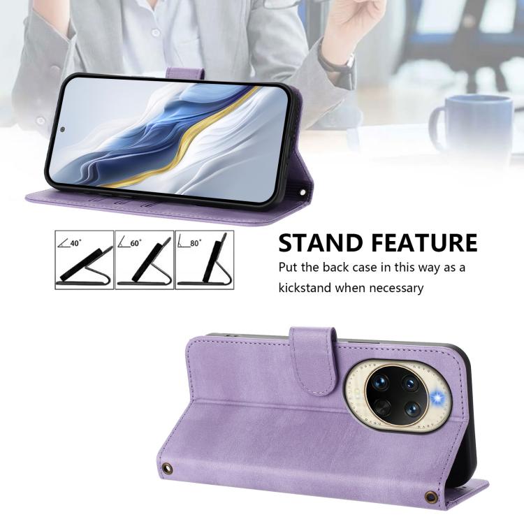 Funda de cuero retro con hebilla para Huawei Nova 14 (morado)