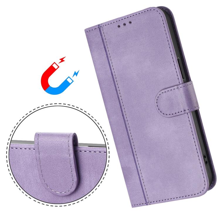 Funda de cuero retro con hebilla para Huawei Nova 14 (morado)