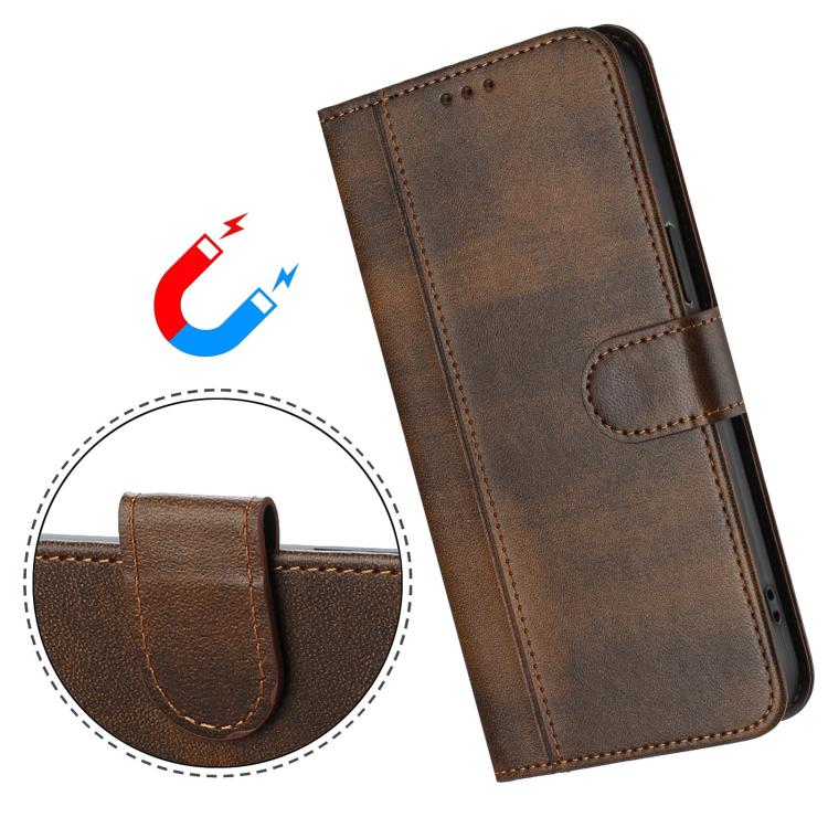 Funda de cuero retro con hebilla de empalme de línea para Huawei Nova 14 (marrón)