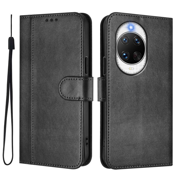Funda de cuero retro con hebilla para Huawei Nova 14 Pro (negra)