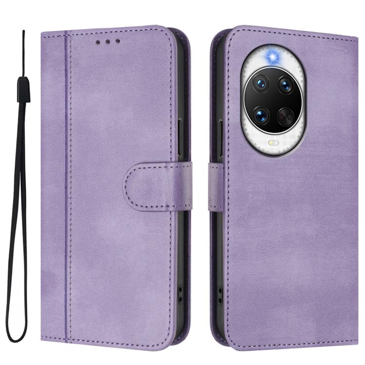 Funda de cuero retro con hebilla para Huawei Nova 14 Pro (morada)