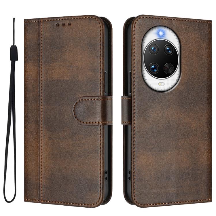 Funda de cuero retro con hebilla para Huawei Nova 14 Pro (marrón)