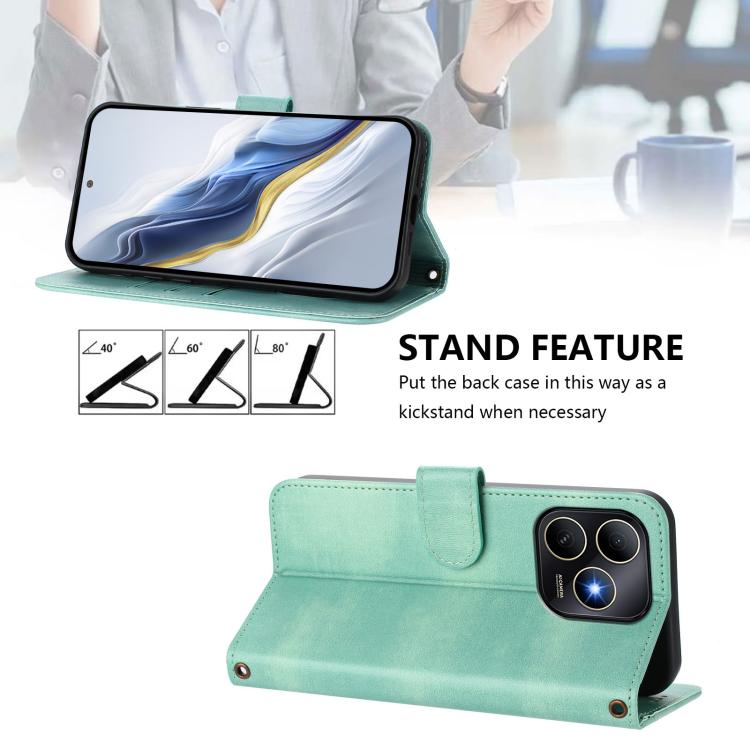Funda de cuero retro con hebilla y empalme de los años 80 para Huawei Enjoy (verde menta)