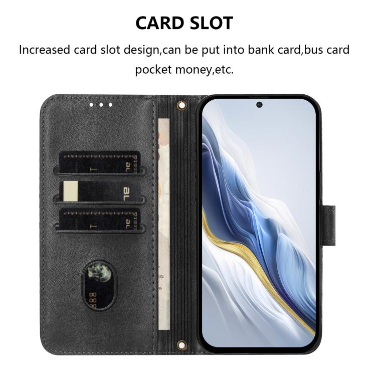 Funda de cuero retro con hebilla y diseño de los años 80 para Huawei Enjoy (negra)